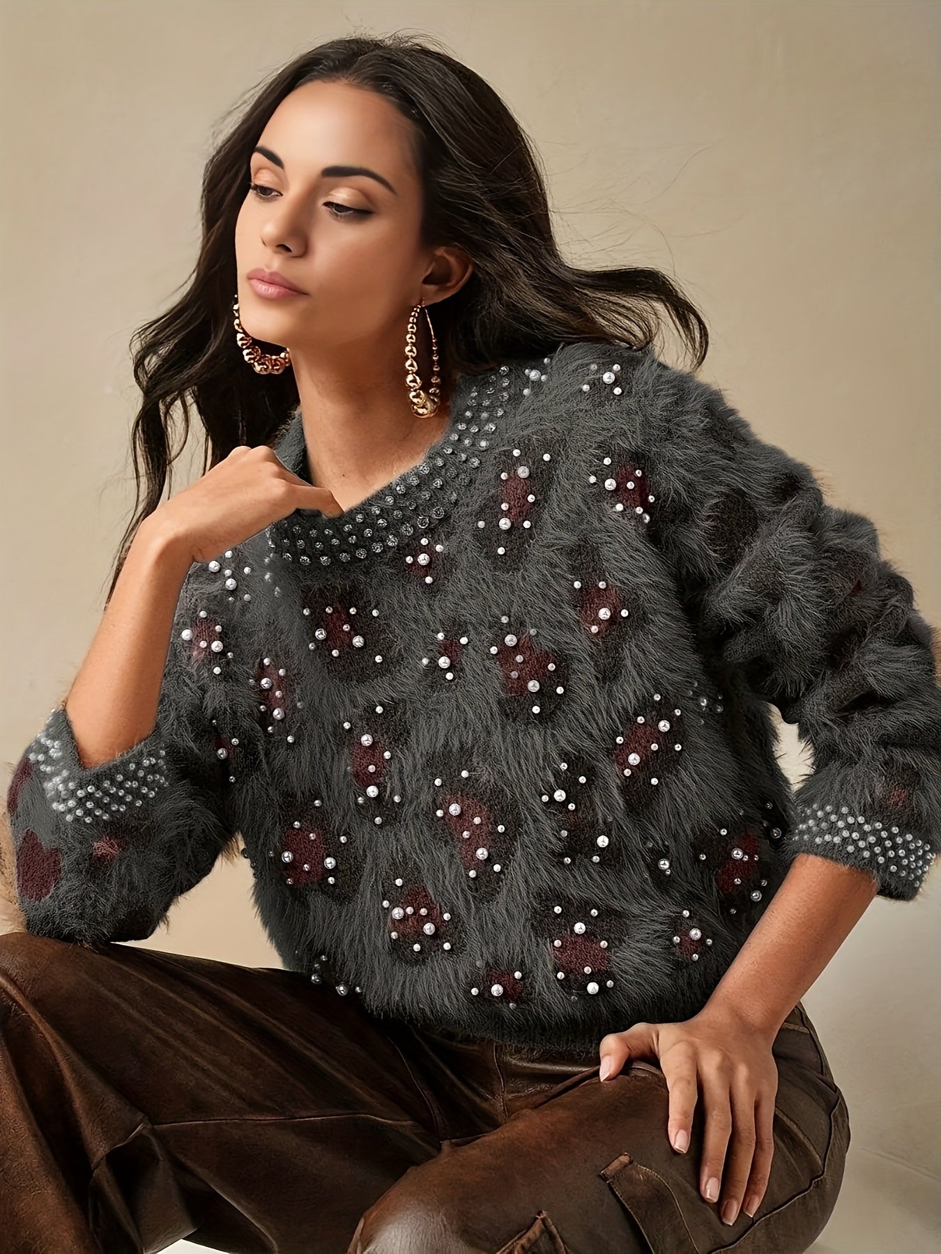 ליאו™ | סוודר אוברסייז מנומר אלגנטי