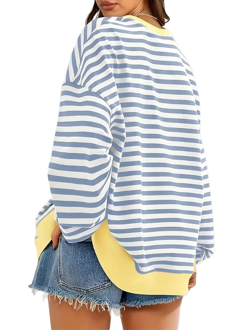 Amar™ Sapir - חולצת פסים עם שרוולים ארוכים