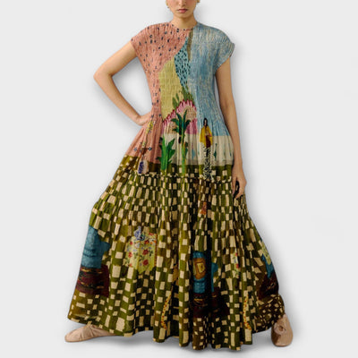 דפנה | שמלת קז’ואל אלגנטית עם הדפס אופנתי למראה יומיומי מוקפד