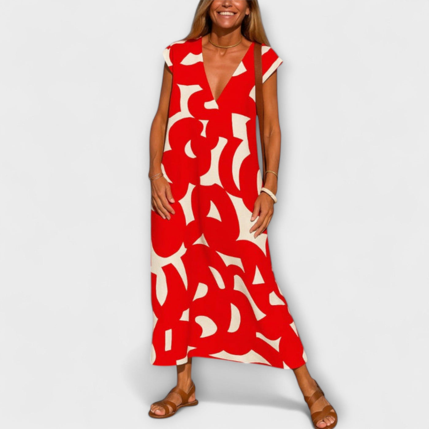 אסתר | שמלת מקסי קלילה בגזרת V רכה ונשית לנינוחות יומיומית