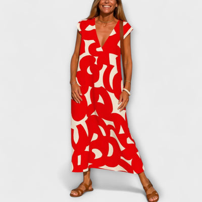 אסתר | שמלת מקסי קלילה בגזרת V רכה ונשית לנינוחות יומיומית