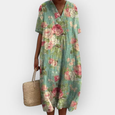 ליאורה™ | שמלת מידי מודרנית עם מחשוף V