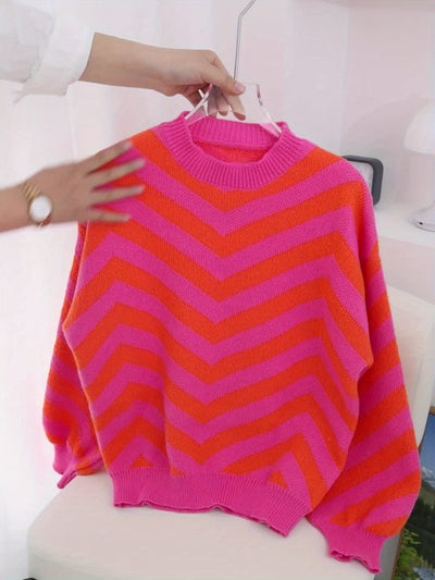 סטרייפ™ | סוודר פסים בלוקי צבע לנשים