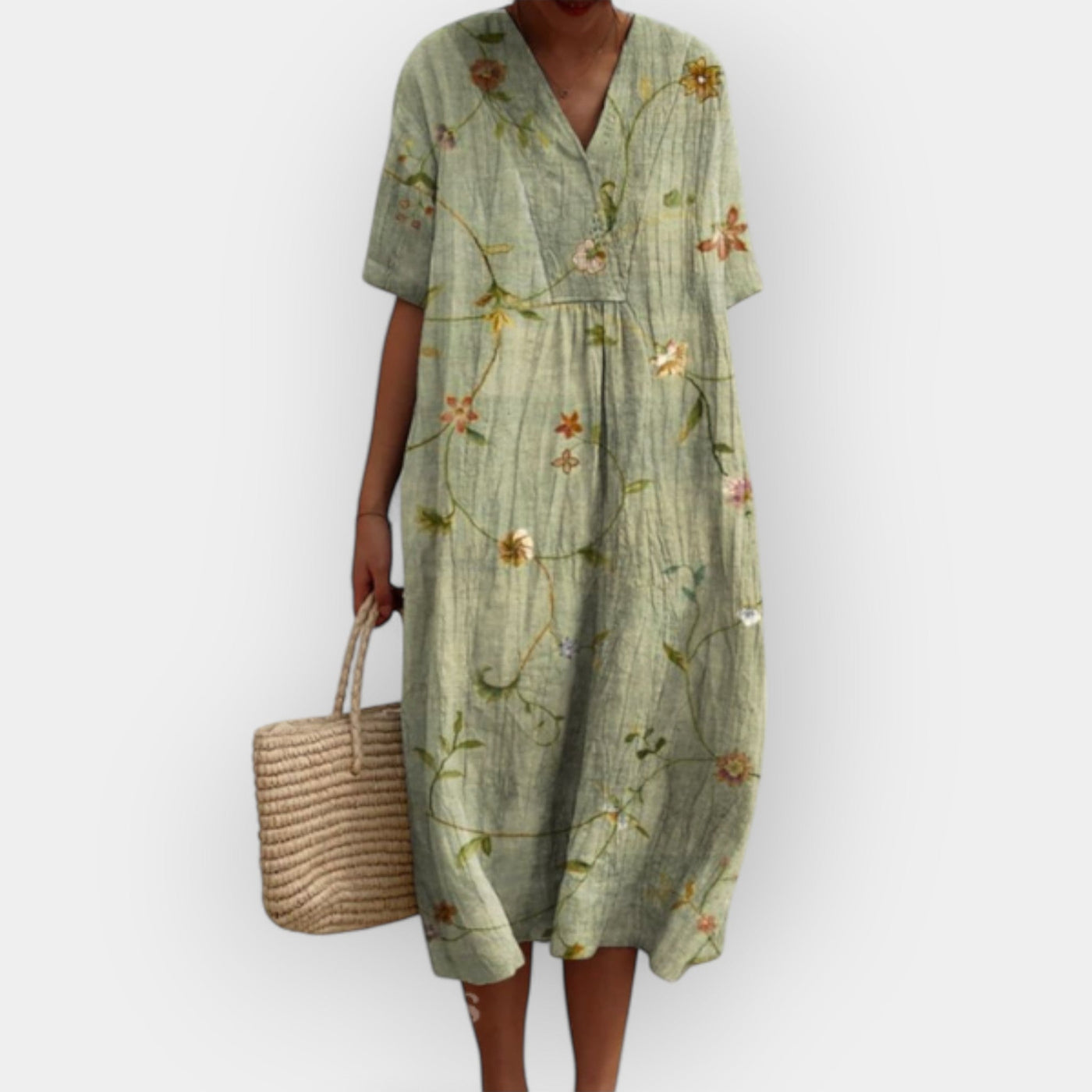 ליאורה™ | שמלת מידי מודרנית עם מחשוף V