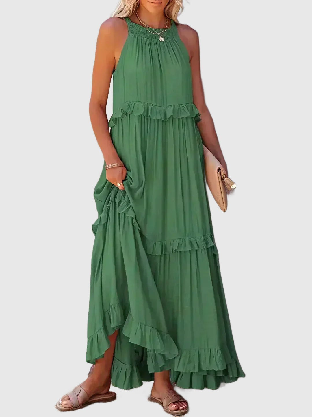 Amar Esther - שמלת סטרפלס אלגנטית עם קפלים