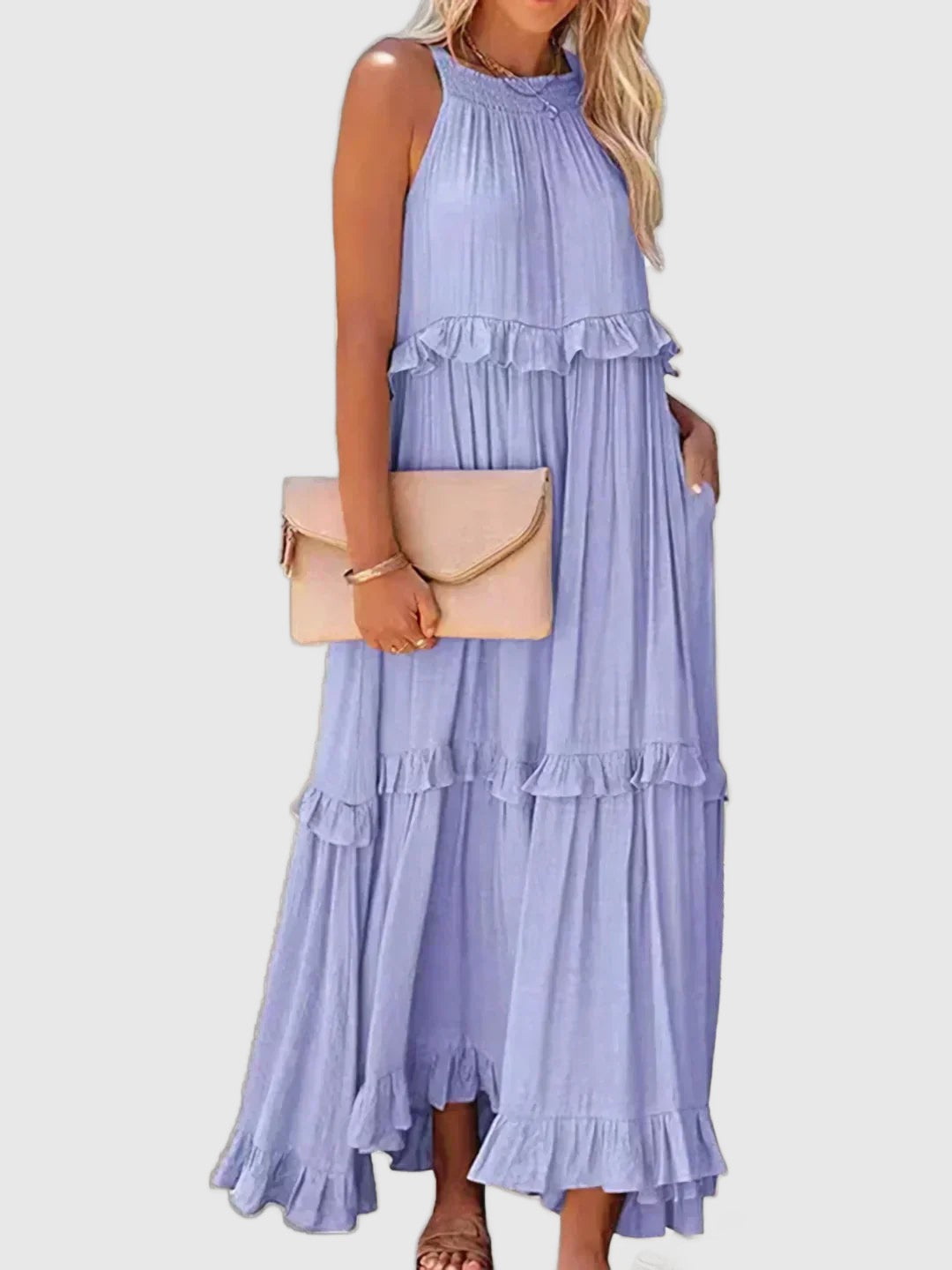 Amar Esther - שמלת סטרפלס אלגנטית עם קפלים