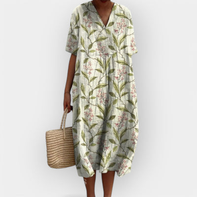 ליאורה™ | שמלת מידי מודרנית עם מחשוף V