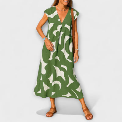 אסתר | שמלת מקסי קלילה בגזרת V רכה ונשית לנינוחות יומיומית