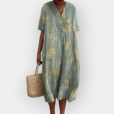 ליאורה™ | שמלת מידי מודרנית עם מחשוף V