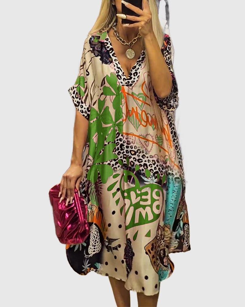 Amar™ Hili - שמלות קז'ואל עם הדפס צבעוני