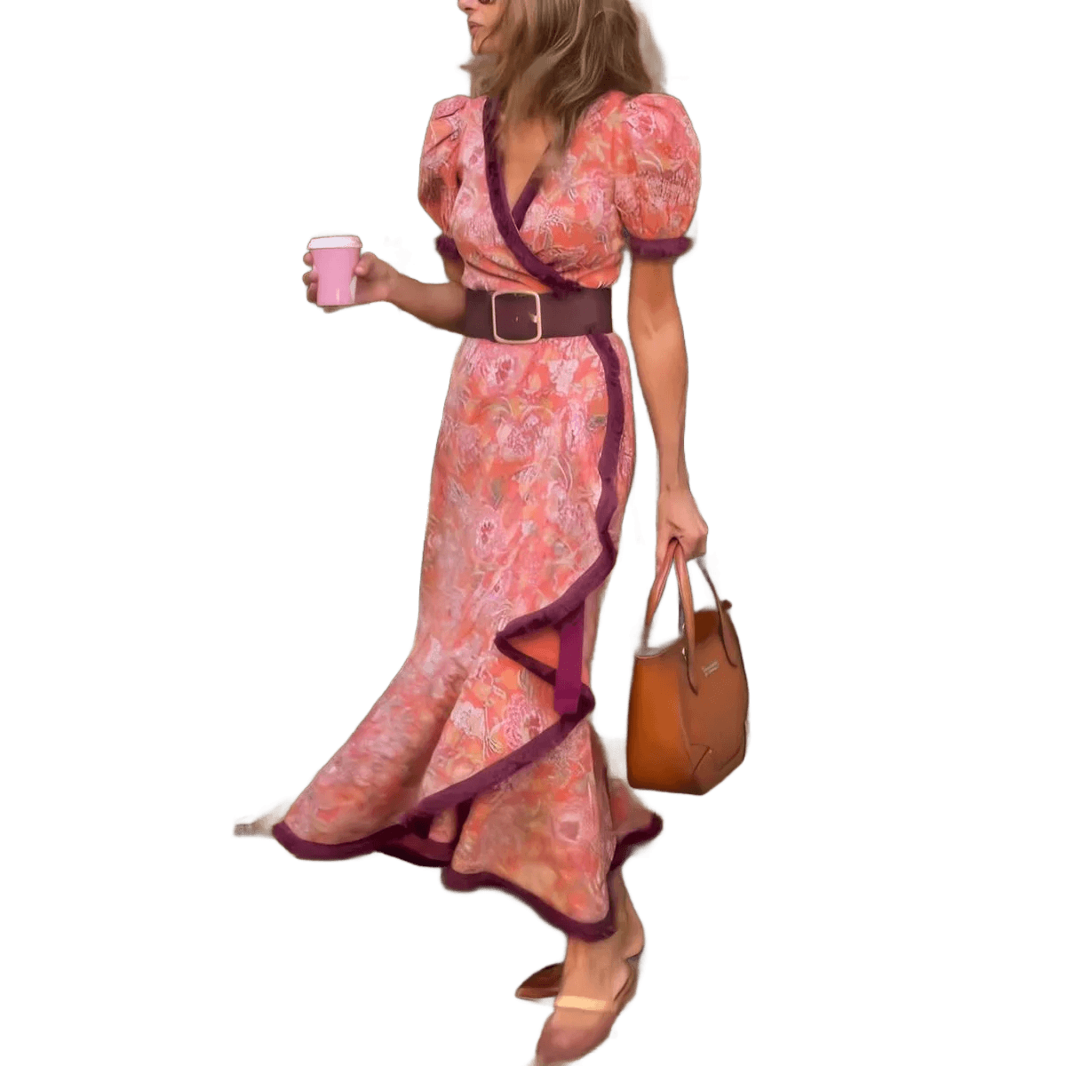 Amar Rivka - שמלת מקסי ורודה אלגנטית