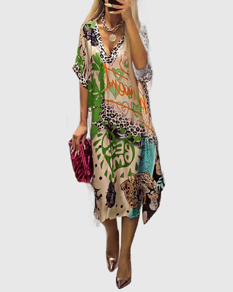 Amar™ Hili - שמלות קז'ואל עם הדפס צבעוני