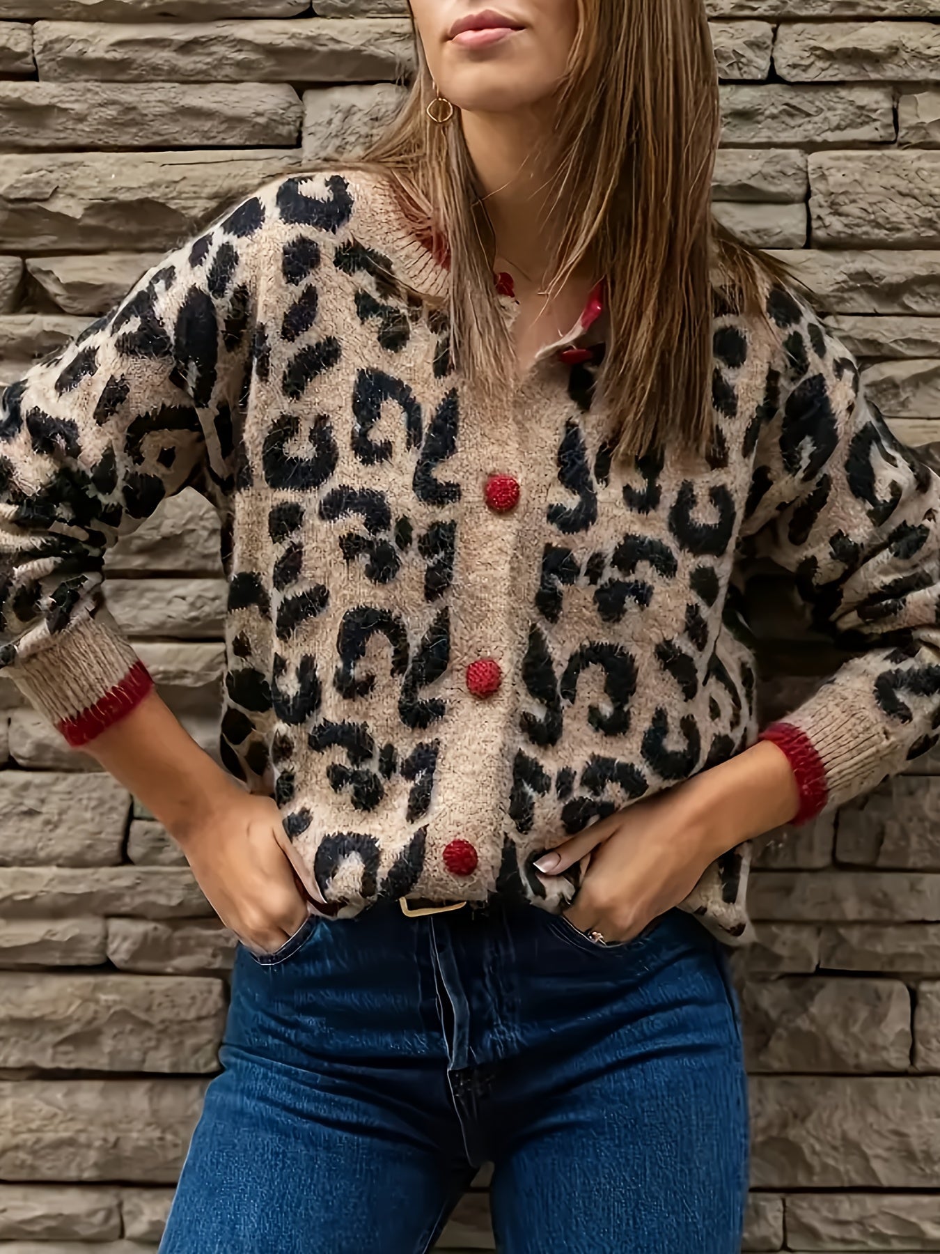 ליאו™ | קרדיגן מנומר עם כפתורים