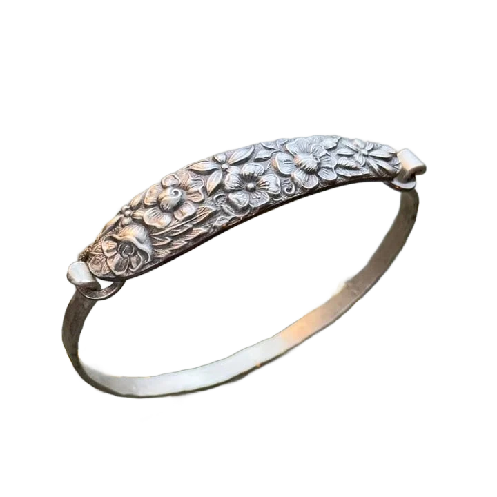 Amar™ Orly - צמיד כסף וינטג' חריטת פרחים