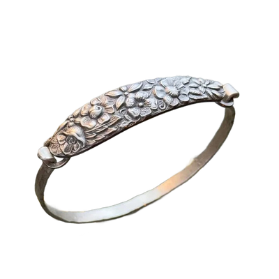 Amar™ Orly - צמיד כסף וינטג' חריטת פרחים