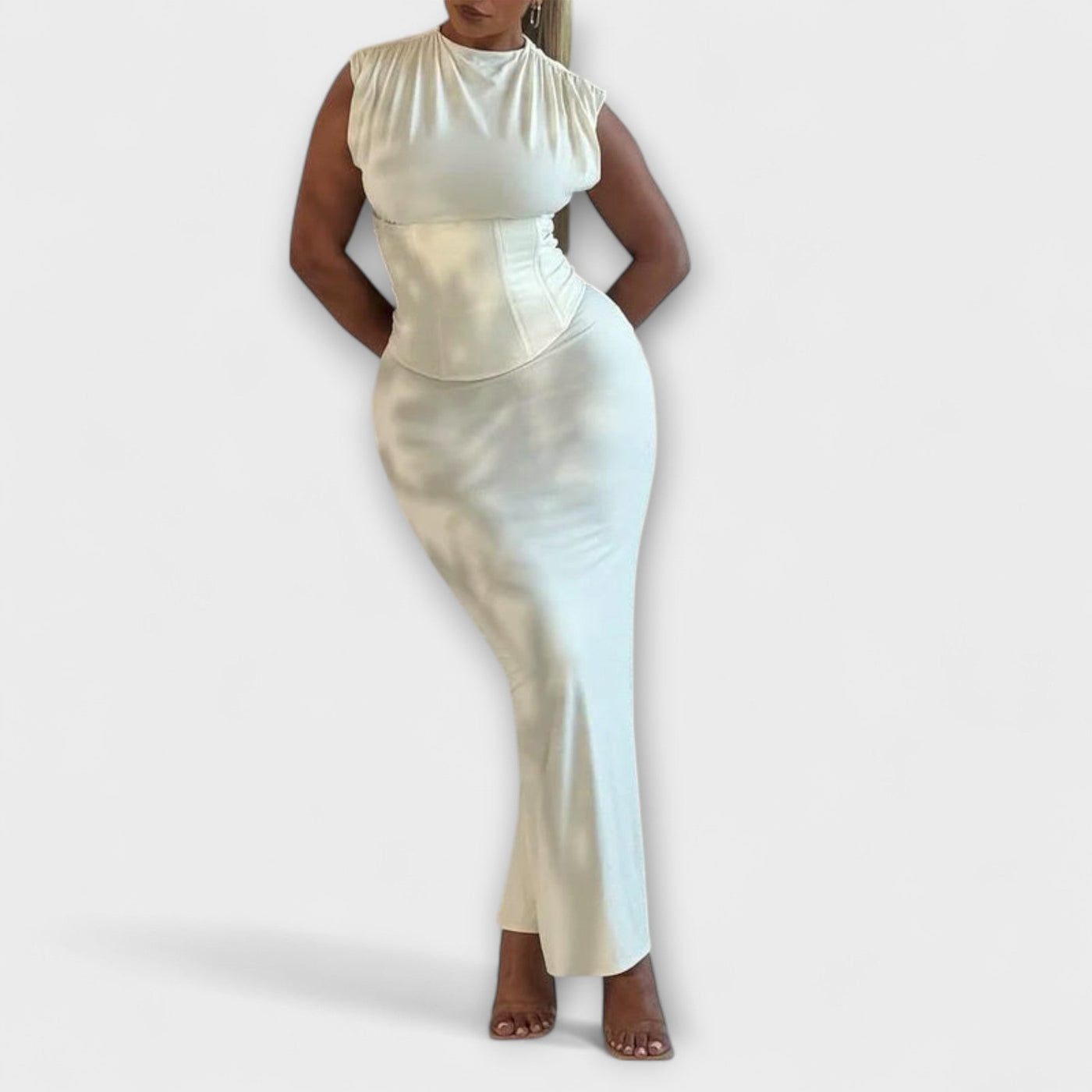 יערה | שמלת מחוך מקסי ללא כתפיות