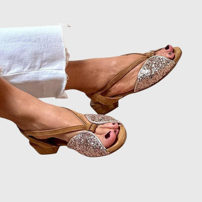 מיטל - סנדלים שטוחים מבריקים