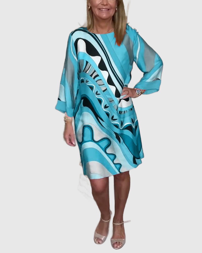 Amar™ Yonina - שמלת מידי מודפסת אלגנטית