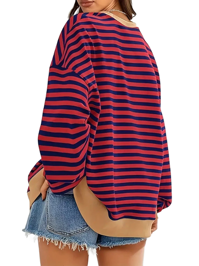 Amar™ Sapir - חולצת פסים עם שרוולים ארוכים