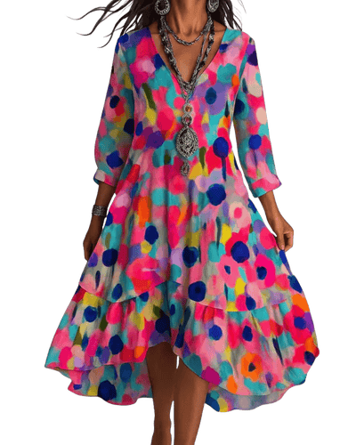 Amar Ilana - שמלת מקסי עם הדפס פרחוני