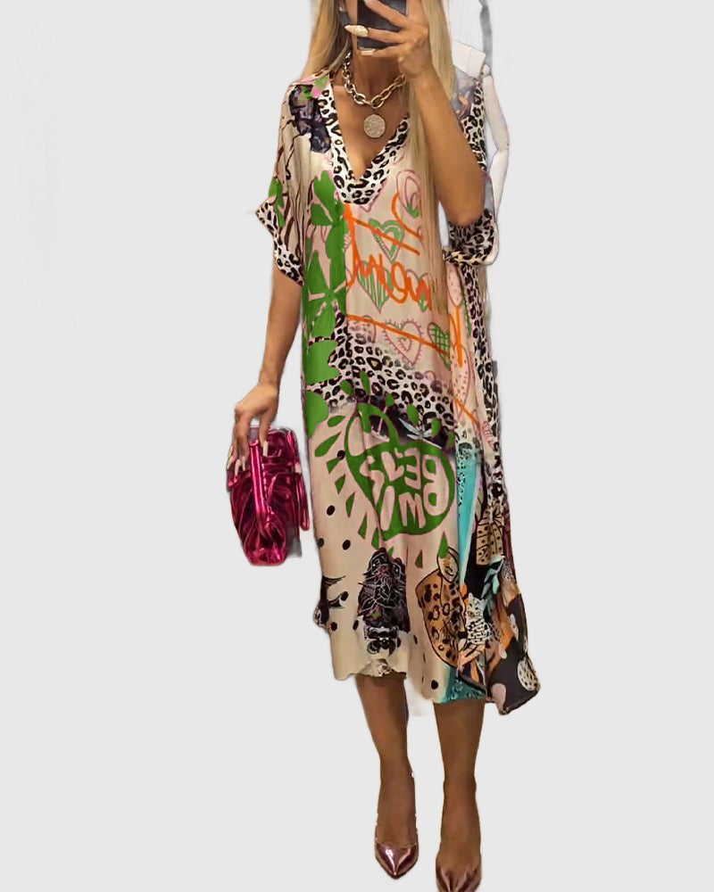 Amar™ Hili - שמלות קז'ואל עם הדפס צבעוני