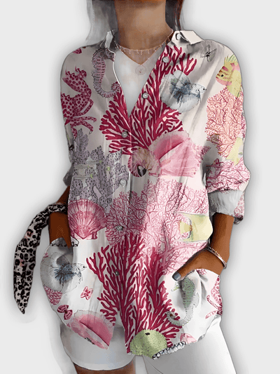 חולצת פרחים אלגנטית איווי - נוחות וסטייל יומיומי