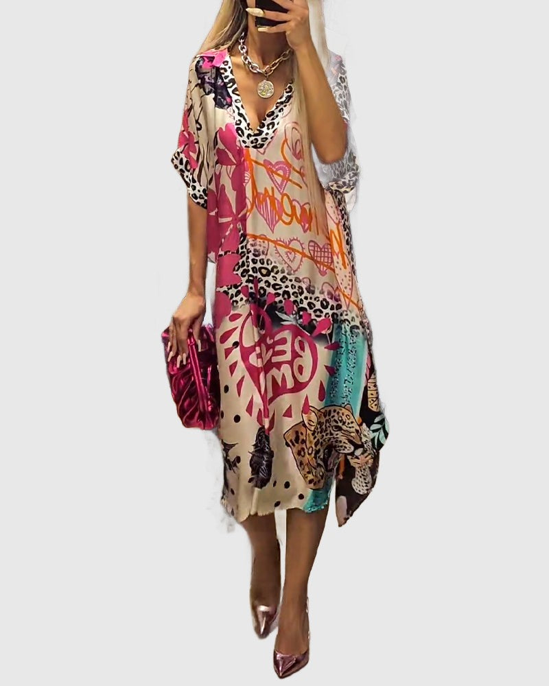 Amar™ Hili - שמלות קז'ואל עם הדפס צבעוני