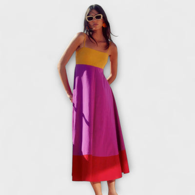 דפנה | שמלת ספגטי צבעונית ונשית לקיץ הישראלי