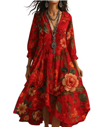 Amar Ilana - שמלת מקסי עם הדפס פרחוני