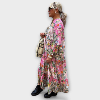 ציפורה | שמלת מקסי רכה ונשית בנגיעת פריחה קיצית