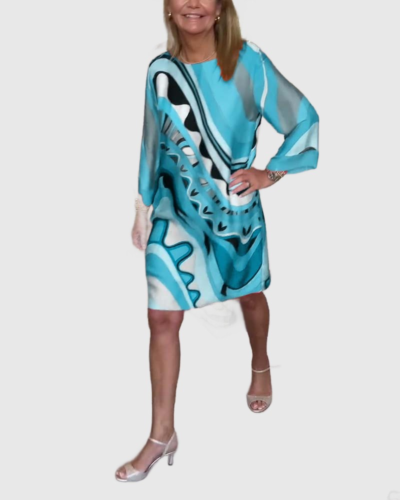 Amar™ Yonina - שמלת מידי מודפסת אלגנטית