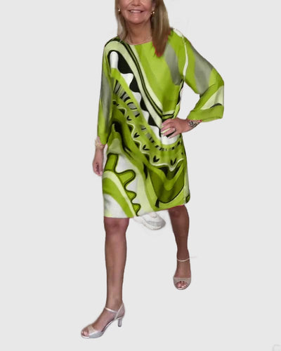 Amar™ Yonina - שמלת מידי מודפסת אלגנטית