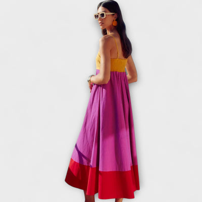 דפנה | שמלת ספגטי צבעונית ונשית לקיץ הישראלי