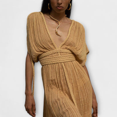 יסמין | שמלת קיץ בהשראה יוונית עם קשירת כתפיים אלגנטית