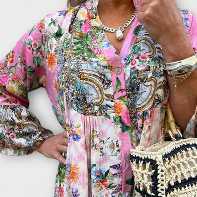 ציפורה | שמלת מקסי רכה ונשית בנגיעת פריחה קיצית