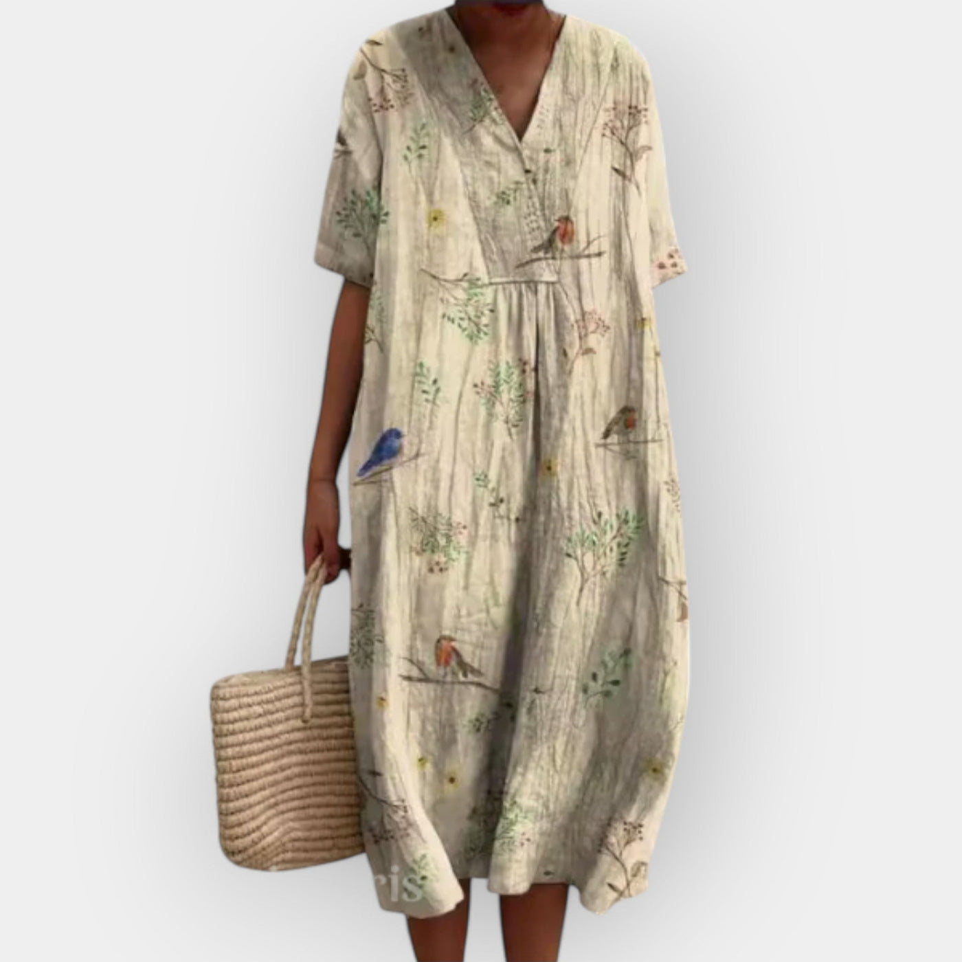 ליאורה™ | שמלת מידי מודרנית עם מחשוף V