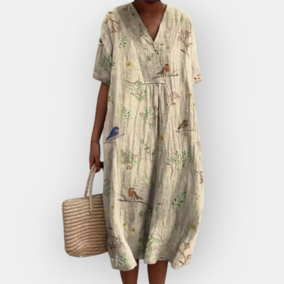 ליאורה™ | שמלת מידי מודרנית עם מחשוף V