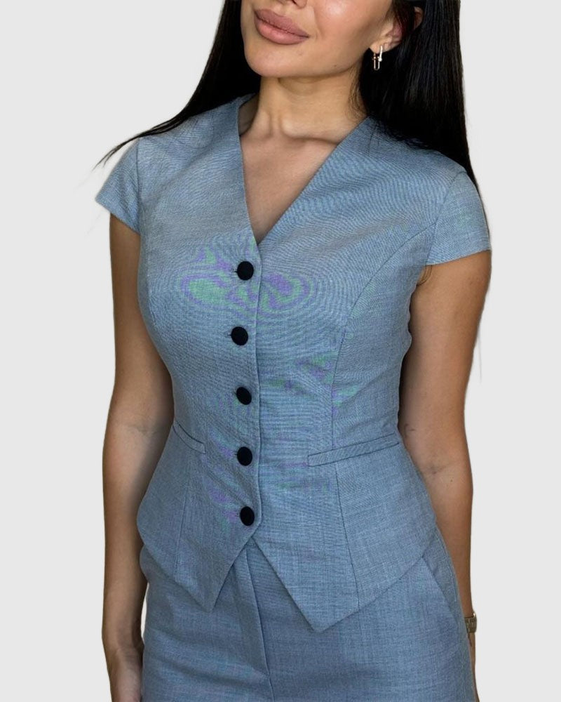 Amar™ Tova - סט חולצה ומכנסי פשתן