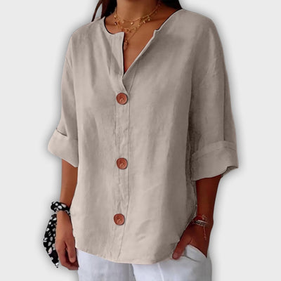 יעל - חולצת פשתן רפויה ואלגנטית לקיץ