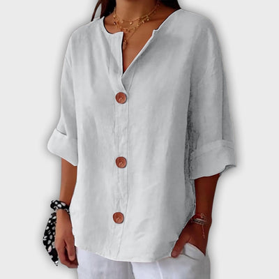 יעל - חולצת פשתן רפויה ואלגנטית לקיץ