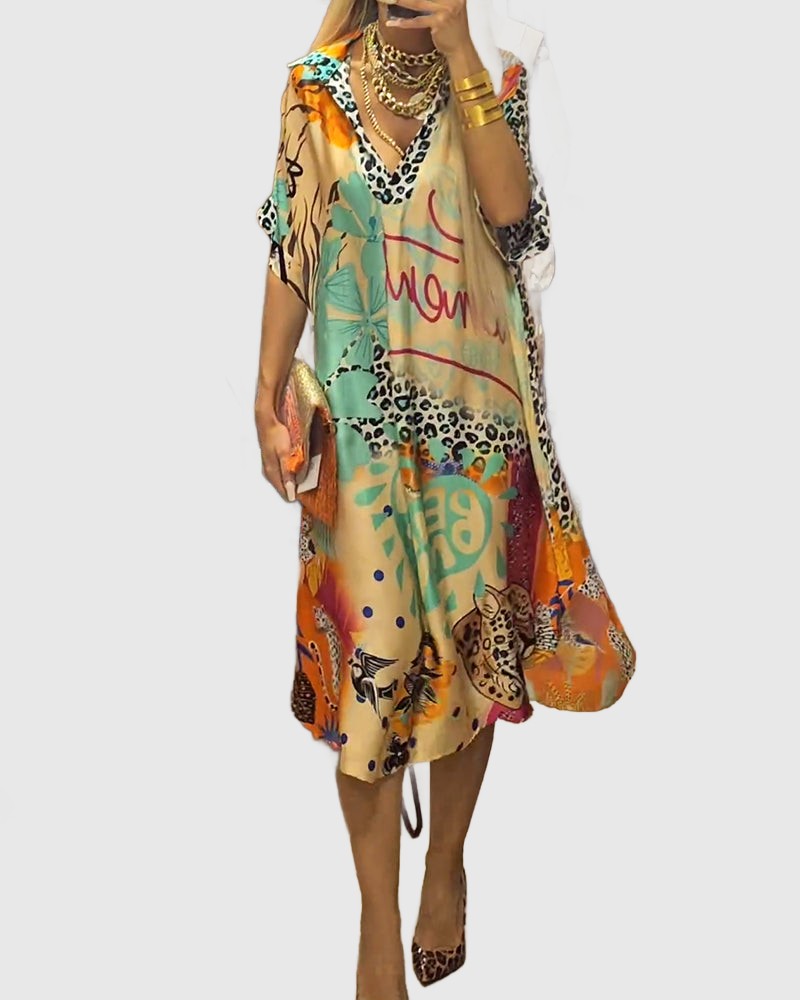 Amar™ Hili - שמלות קז'ואל עם הדפס צבעוני