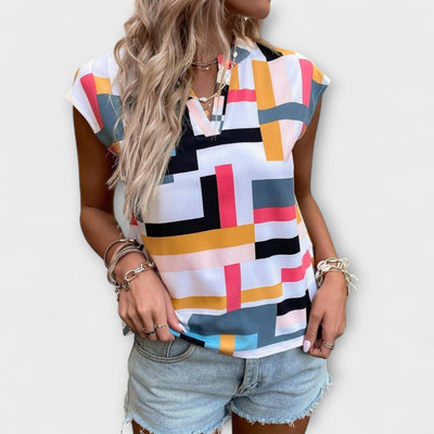 קלואי - חולצת קצרת שרוולים אלגנטית