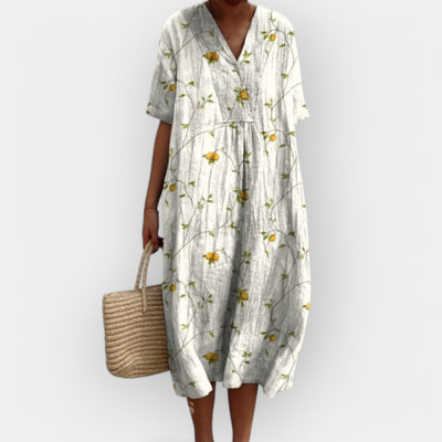 ליאורה™ | שמלת מידי מודרנית עם מחשוף V