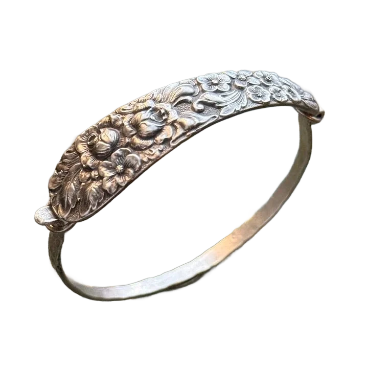 Amar™ Orly - צמיד כסף וינטג' חריטת פרחים