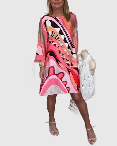 Amar™ Yonina - שמלת מידי מודפסת אלגנטית