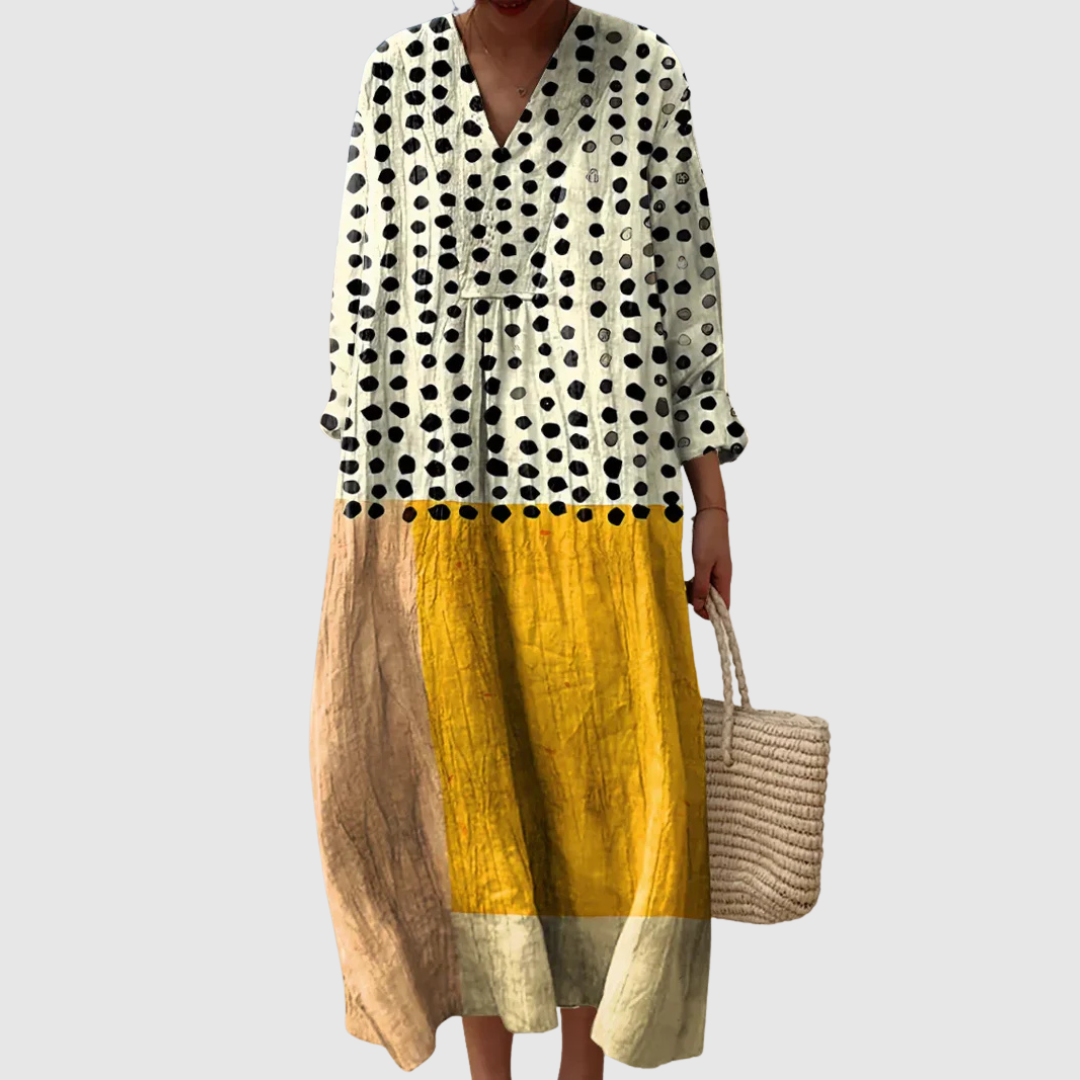 גלית | שמלת מקסי רכה ונשית בנגיעת רטרו אלגנטית