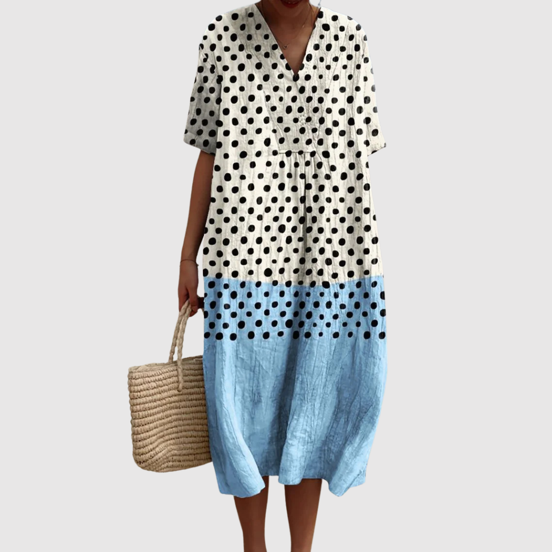 אורלי | שמלת כותנה-לינן קלילה עם נגיעת קיץ שובבה