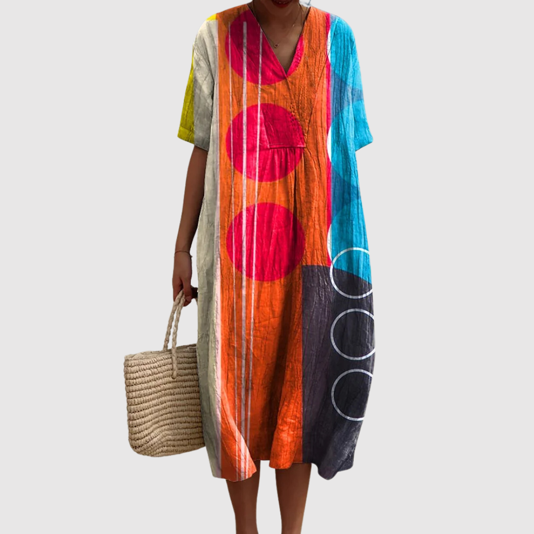 אודליה | שמלת מידי גיאומטרית בניחוח אמנותי