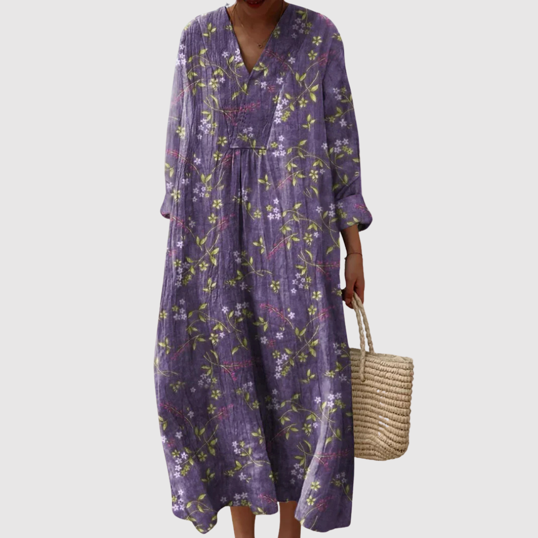 נוה | שמלת פרחי לבנדר רכה ונשית