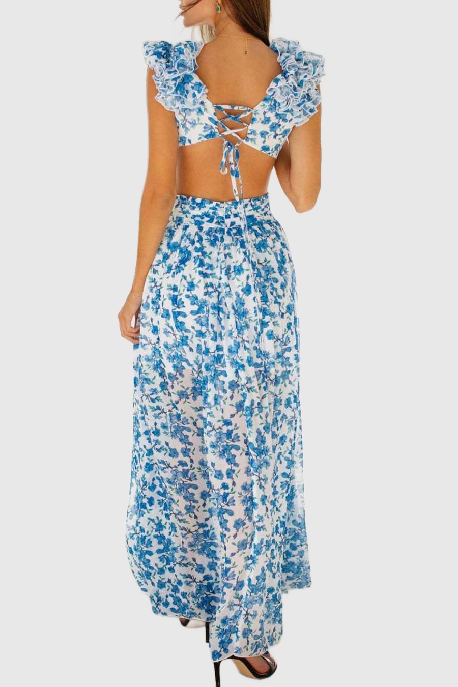 Amar™ Odelia - שמלה ארוכה עם שרוולים חתוכים